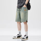 Men's Loose Casual, Starry Sky Pattern, Denim Shorts