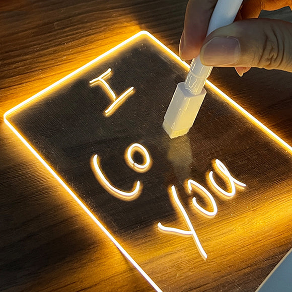 Creative Note Board, Creative LED Night Light, USB Message Board, Holiday Light with Pen, Gifts for Children Girlfriend Decoration Night Lamp