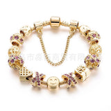 New Large-hole Beads, Color-retaining Gold-plated Women's Bracelet