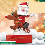 Castle Music Box Building Block Toy – Assembled Mini Bricks Gift Set