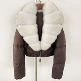 Fox Fur Collar Thick Short Down Jacket