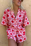 New Polo Shorts + Sleeved Pocket Collar Shirt, Women's Suit