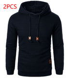 Men’s Jacquard Hooded Sweater – Long-sleeved Warm Solid Knit Hoodie
