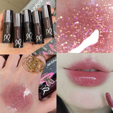 Black Tube, Glossy Milk Tea Color, Moisturizing Lip Oil