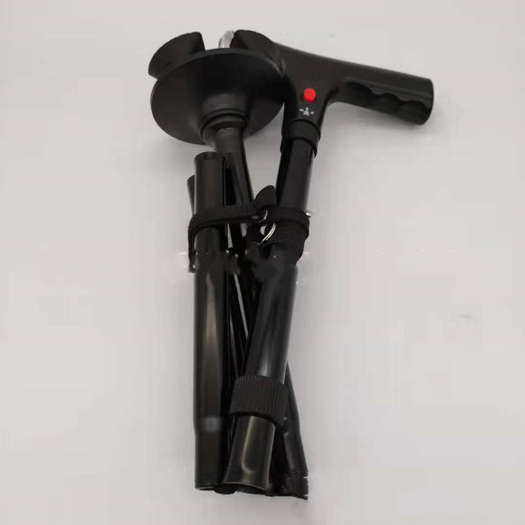 Elderly Alarm Crutches, Four-legged Folding Retractable Cane
