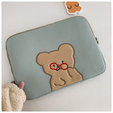 Compatible with Apple, Wind Girls' Tablet Bear Bag, Student's Korean Version IPad Pouch
