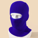 Single Hole, Solid Color Acrylic Mask, Knitted Hat