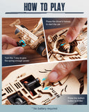 3D Wooden Puzzle Racing Car Model Kits with Mechanical Roaring Engine