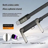 240W Fast Charging Data Cable with Foldable Stand