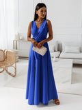 Women's Clothing, Solid Color V-neck Formal Dress