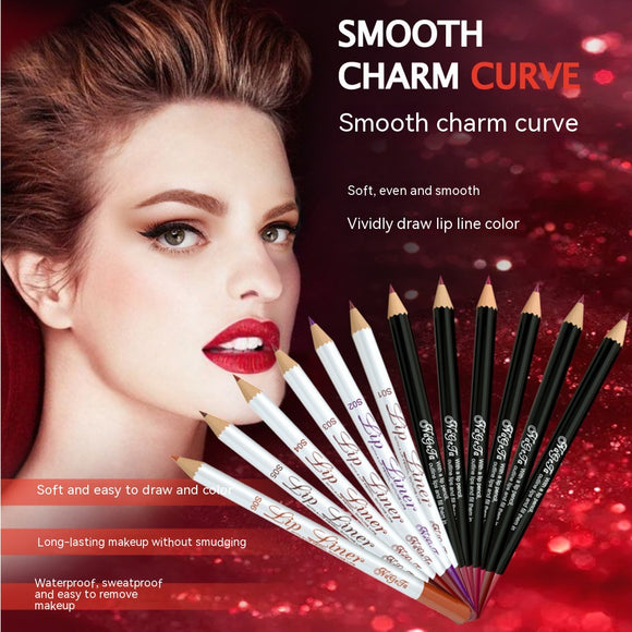 Black and White, Wooden Pole Waterproof, Matte Lip Liner