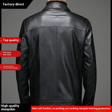 Thin Fleece-lined Soft Leather Jacket for Youths