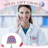 Rainbow Retractable Rotating Pull Stripping Clip Voucher or ID Buckle for Medical and Lab Practioners