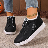 Women's Cotton Shoes wth Fleece, Sports Flat Sneakers