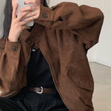 Autumn Winter Retro Warm Deerskin Velvet Double Zipper Coat or Jacket