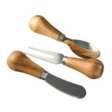 Vertical Stainless Steel Butter & Cheese Spreader with Wooden Handle
