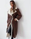 Women's Fashion Winter Trench Overcoat – Belted, Double-breasted, Mid-length Lapel Design