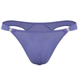 Men's Translucent, Ice Silk, Low Waist Buckle, T-back Underwear