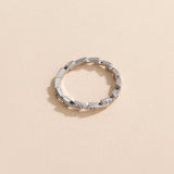 Simple Irregular Micro-inlaid Cross-wave Zircon Index Finger Ring, Jewelry for Girls