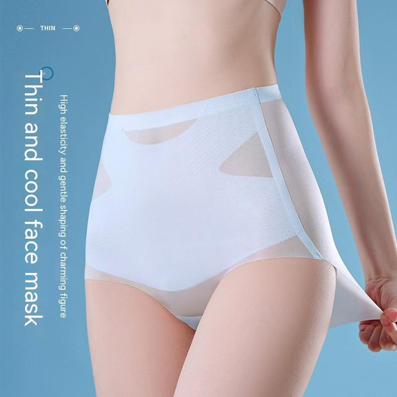 Ultra-thin High Waist Shaping Underwear, Cool Ice Silk Nylon Briefs