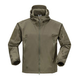 Tactical Men's Soft Shell Jacket, Military Hooded Coat