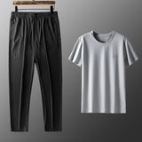 Ice Silk Half Sleeves Summer Suit
