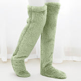 Solid Color Goose Down Leg Winter Socks