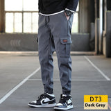 Men's Loose All-match Multi-pocket Wear-resistant Solid Color Ankle Banded Working Pants