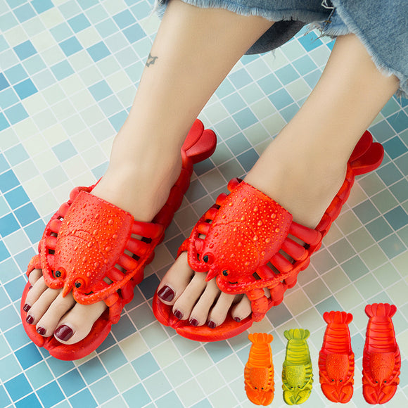Cute Lobster Slippers for Kids Women Men, Summer Beach Shoes