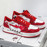 Distressed Graffiti Skateboard Shoes, Men's Sneakers