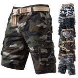 Summer Pure Cotton Washed, Men's Overalls Camouflage Shorts