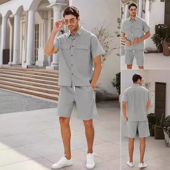 Men's Fashion, Trendy Shorts and Half Sleeve Shirt, Sports and Leisure Suit