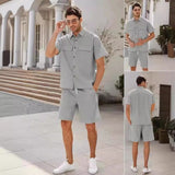 Men's Fashion, Trendy Shorts and Half Sleeve Shirt, Sports and Leisure Suit