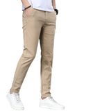 Business Casual Elastic Loose Straight, Slim Fit Suit Pants