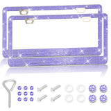 Stick-on Crystals Number Plate Frame, US Standard Acrylic Diamond License Plate Frame