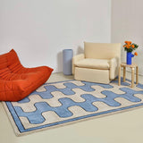 Living Room Coffee Table Checkerboard Carpet, Modern Light Luxury Household Cashmere-like Floor Mat