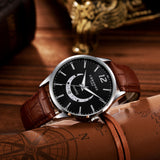 Men's Fashion Quartz Watch, Genuine Leather Strap