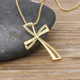 Cross Simple Fashion, Gold-plated Necklace