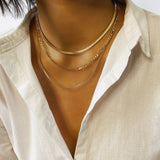 Punk Geometric Snake Bones Chain. Multi-layer Necklace