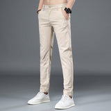 Business Casual Elastic Loose Straight, Slim Fit Suit Pants