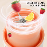 Kitchen Electric Juicer USB Charging Wireless Juices Blender, Fruit Orange Mixer Squeezer Machine, Ice Crush Cup Food Processor