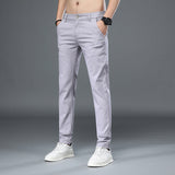 Business Casual Elastic Loose Straight, Slim Fit Suit Pants