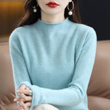 Merino Half-collar Wool Sweater for Women