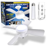 Socket Fan with Remote, Adjustable Screw Mouth Intelligent RC Integrated LED Fan Light