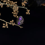 Natural Double Water Drop Amethyst Ring