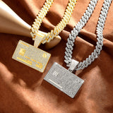 Full Diamond, Bank Card, Hip Hop Pendant, Creative Necklace