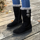 Fleece-lined, Thick Mid-calf, Martin Boots Wedge Heel
