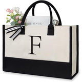 Alphabetical Letter, Canvas Tote Bag for Women
