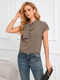 French Style Temperament Temperament Contrast Color Short-sleeved Shirt Women's Blouse