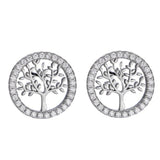 Round Tree Zircon Earrings, Elegant Jewelery for Women